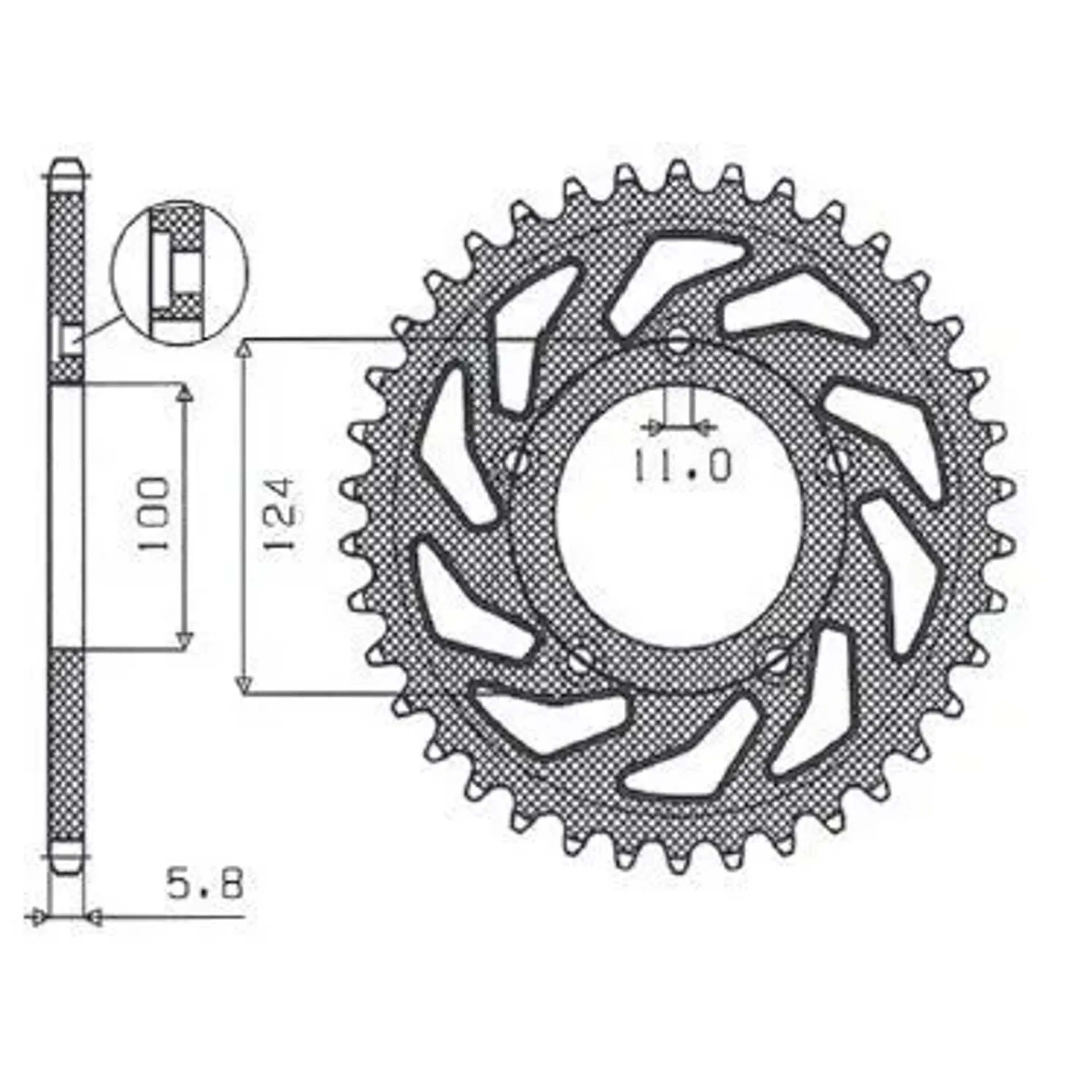 5-3437 Rear Lightweight Sprocket 37 Teeth 520 Pitch Natural Aluminium