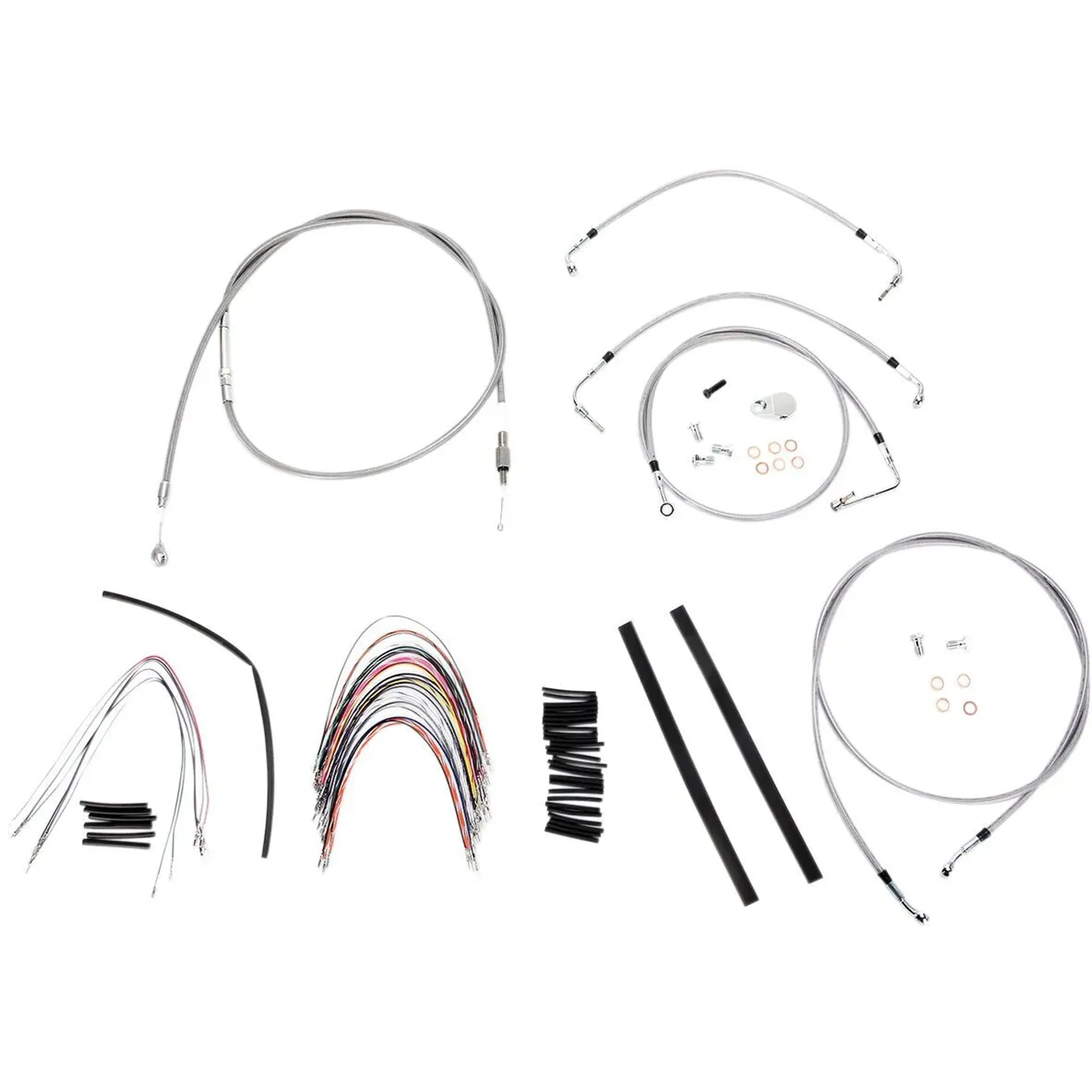 Cable Kit 16″ Braided Stainless Steel Handlebar W/Abs