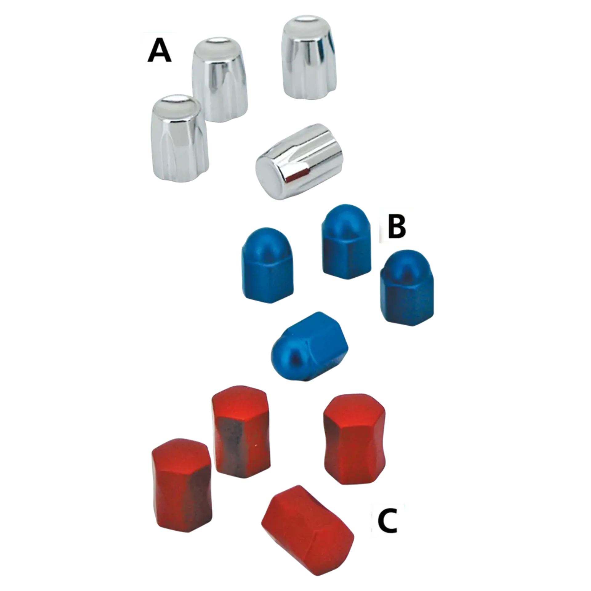 4Pck AcornNut Design Valve StemCap Green