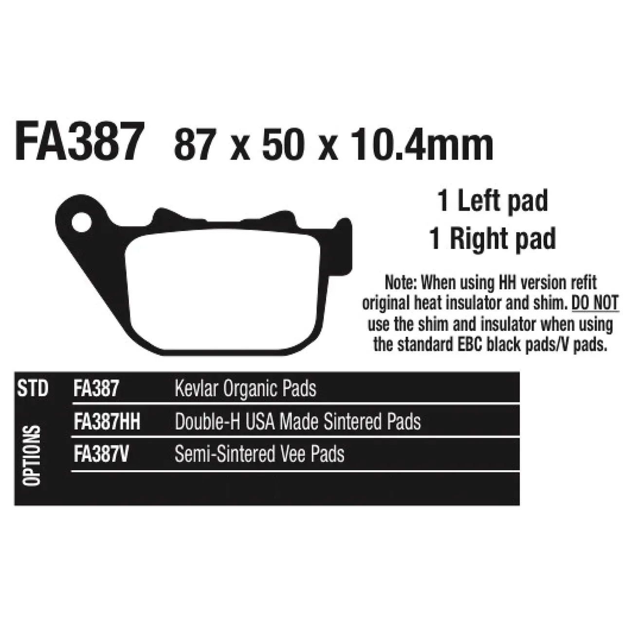 EBC-V pads XL04-13 1200XR08-up rear