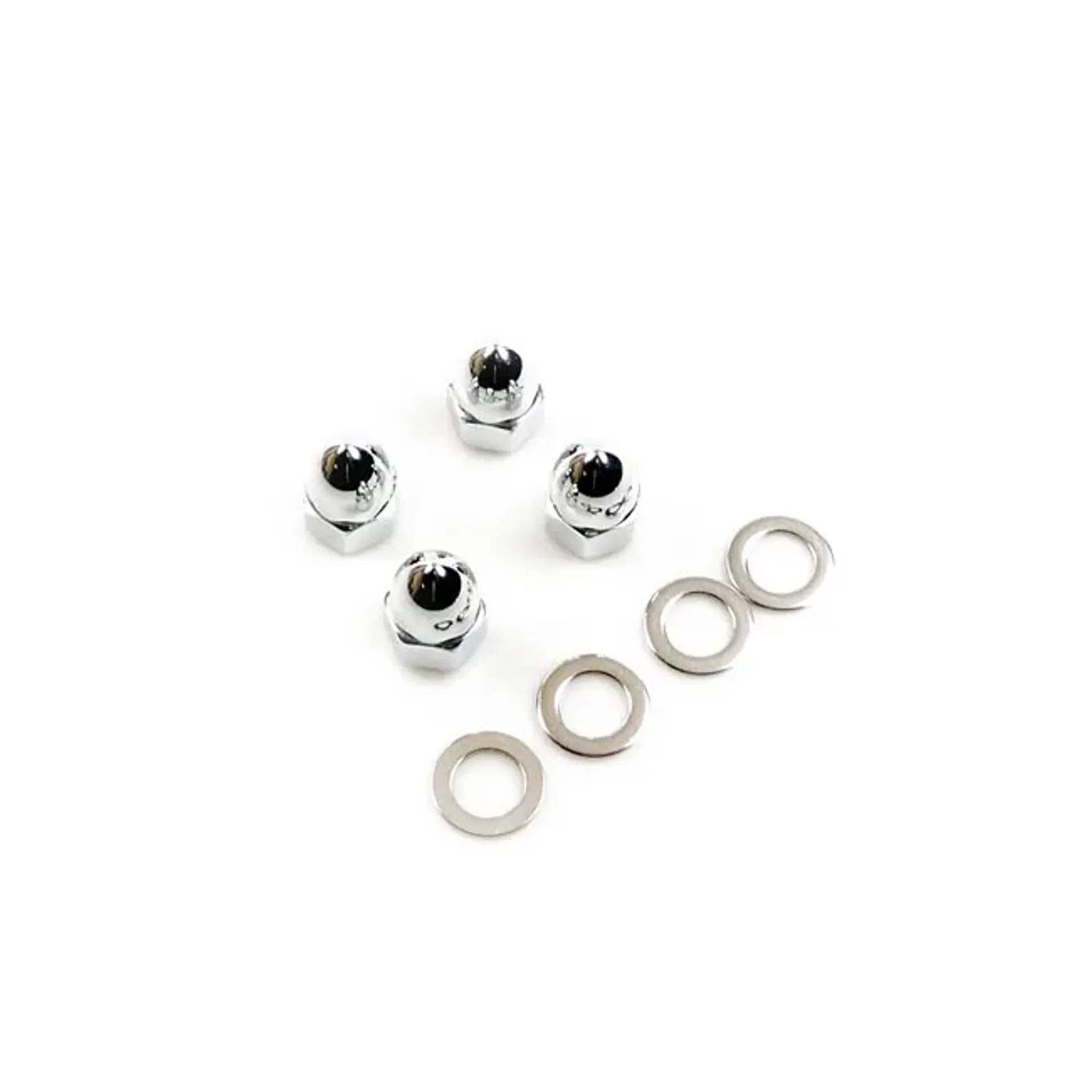 GW, rocker shaft end nut set. Acorn style, chrome