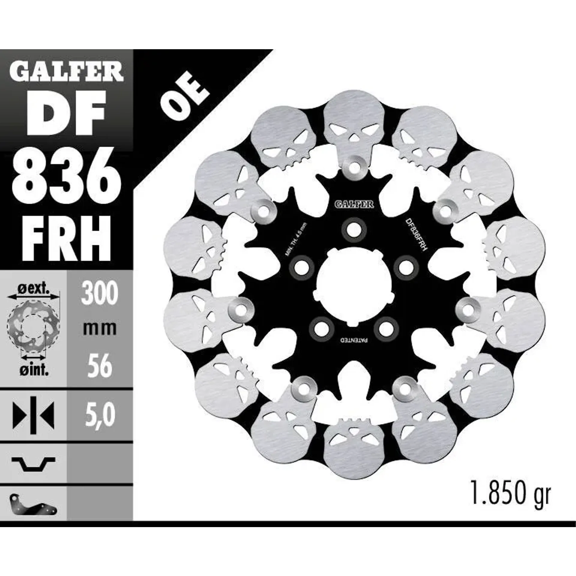 Brake Rotor Floating Skull
