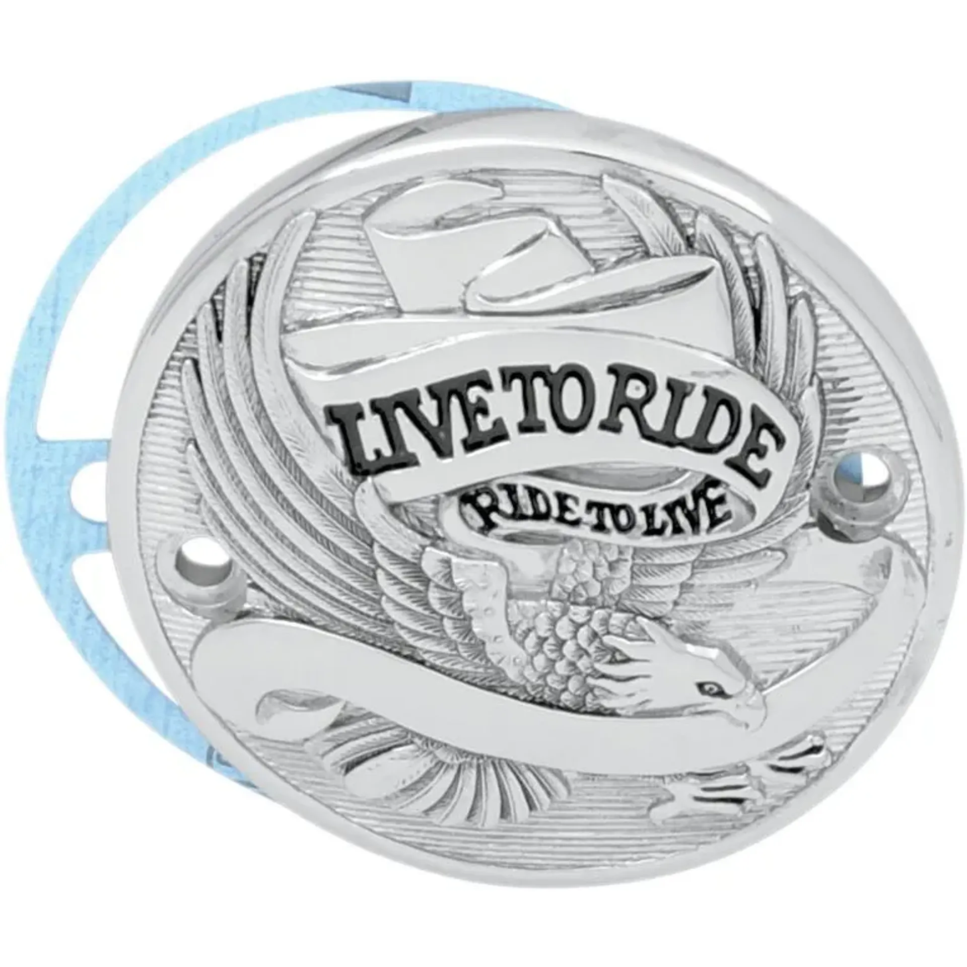 Live To Ride Point Cover Chrome