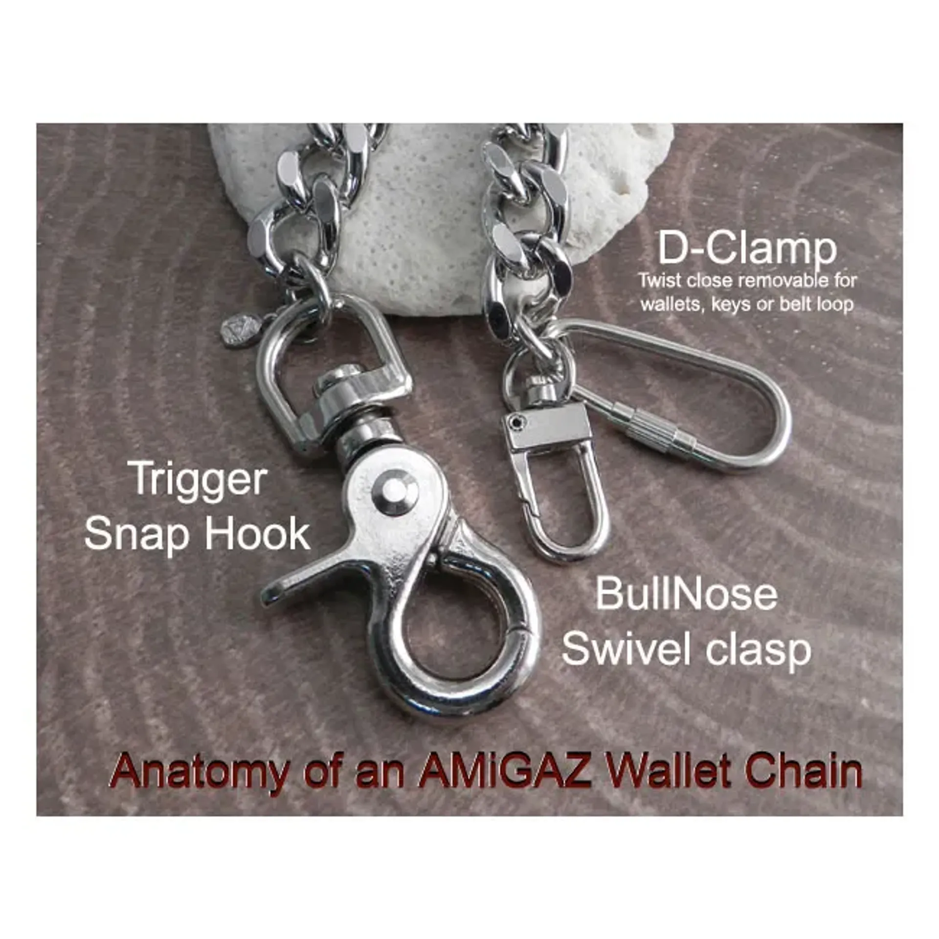Amigaz Double Ring Wallet Chain 22"