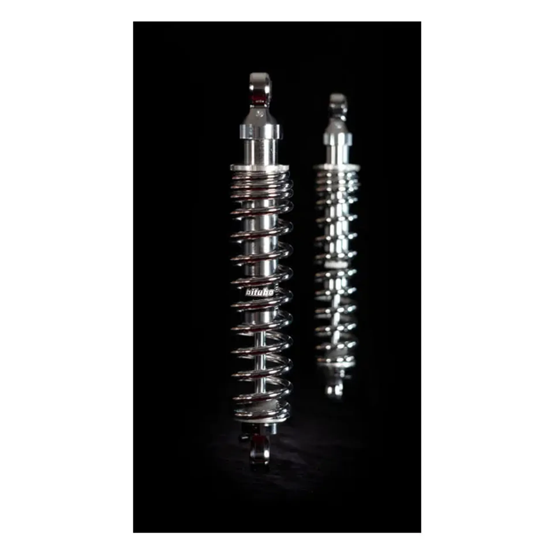 *2 WEEKS EXTRA TRANSIT TIME* Bitubo, WME dual shock absorber set. Chrome. 331mm