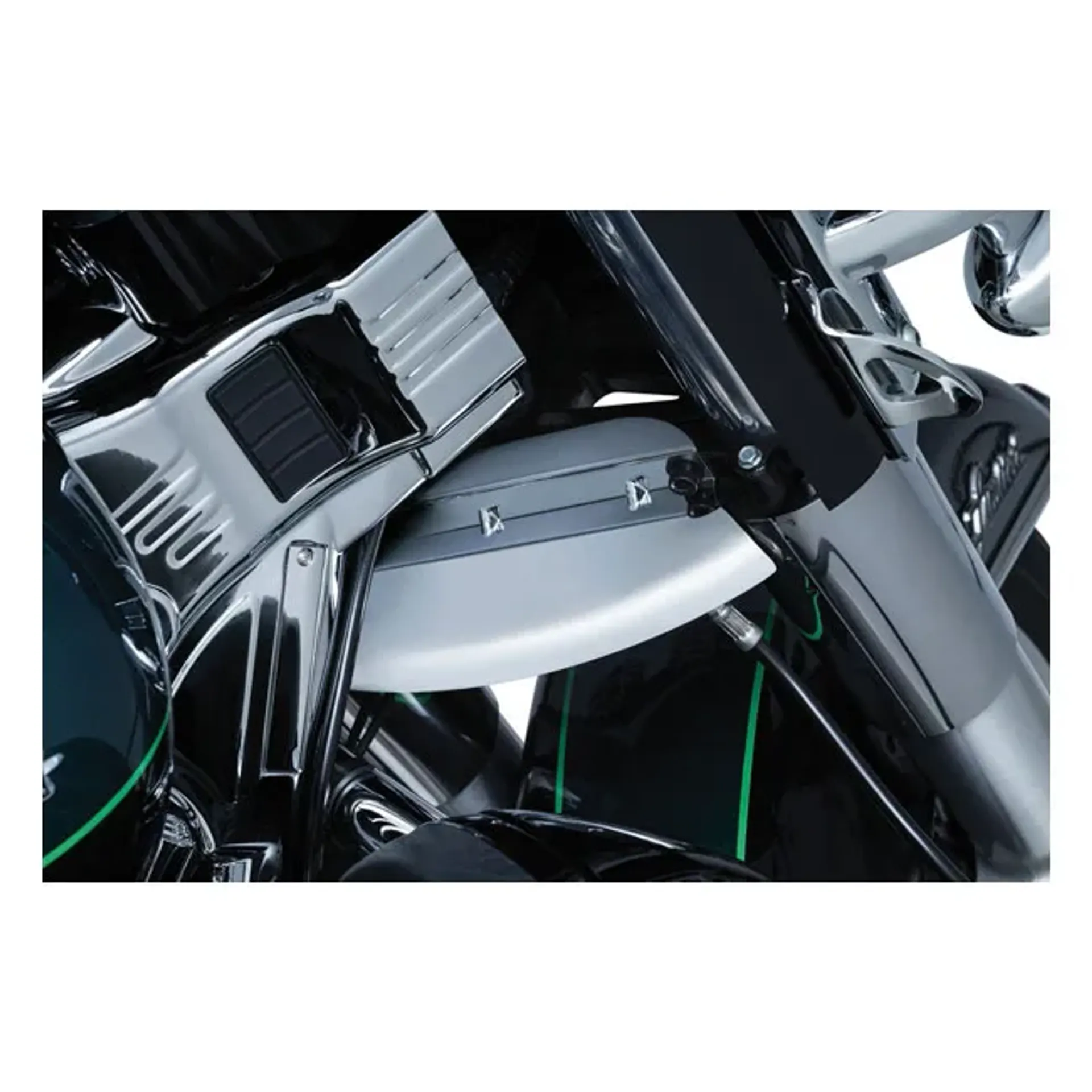 Kuryakyn, Lower triple tree wind deflector. Chrome
