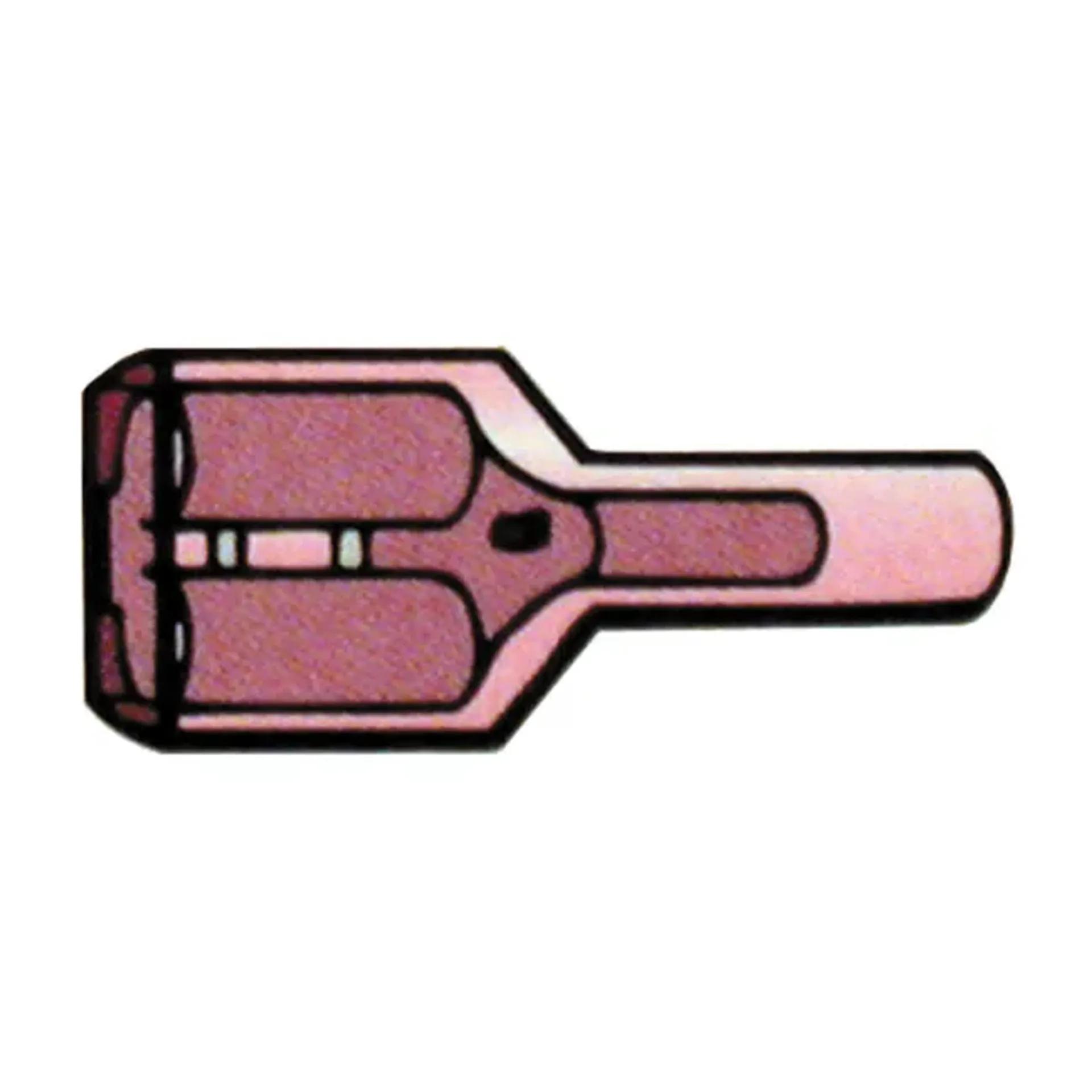 Connectors, slide-on terminal Nylon, crimp. Red 1/4" female