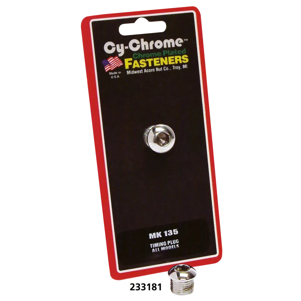 Chrome button head style timing plug