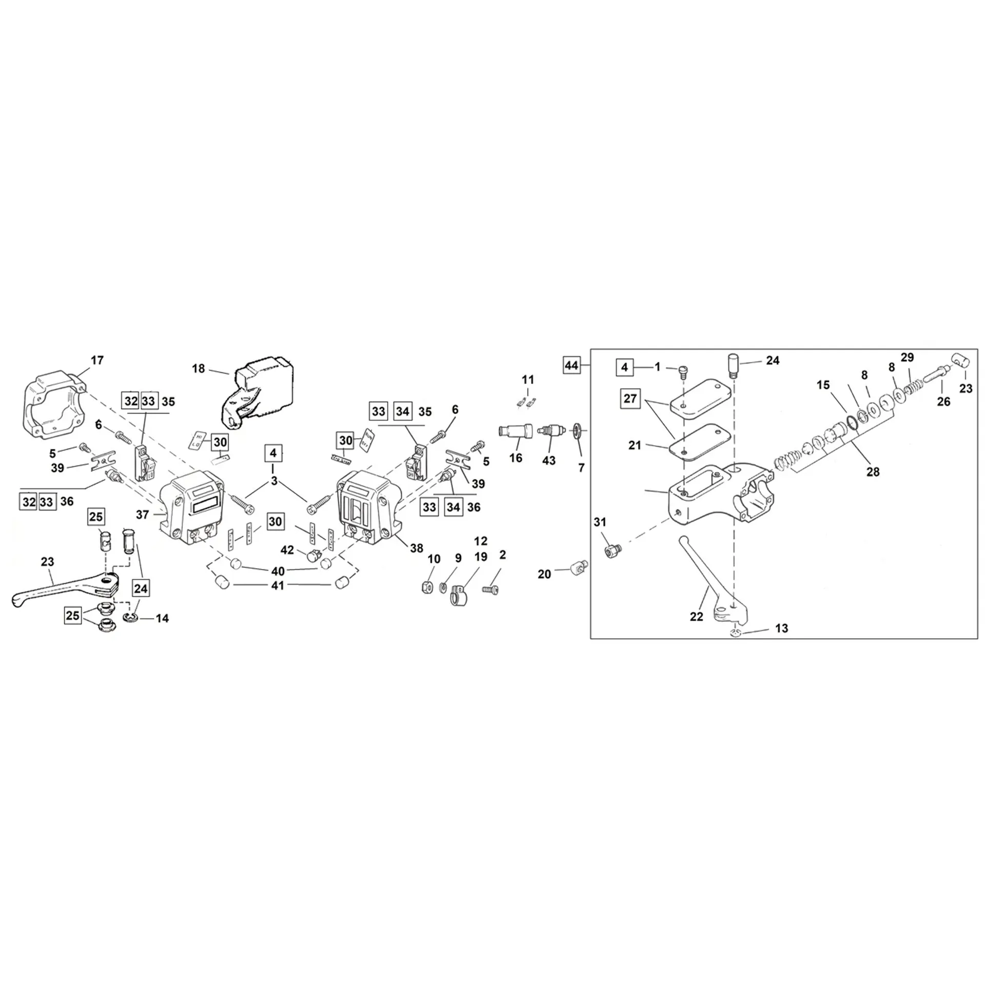 GZP Chr Handlebar controls 72-81 horiz