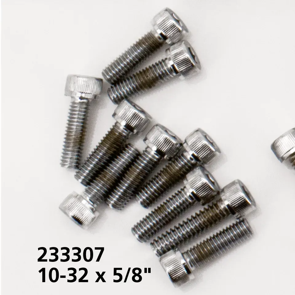 10pck Chrome allen screws 10-32x5/8 - Afbeelding 2