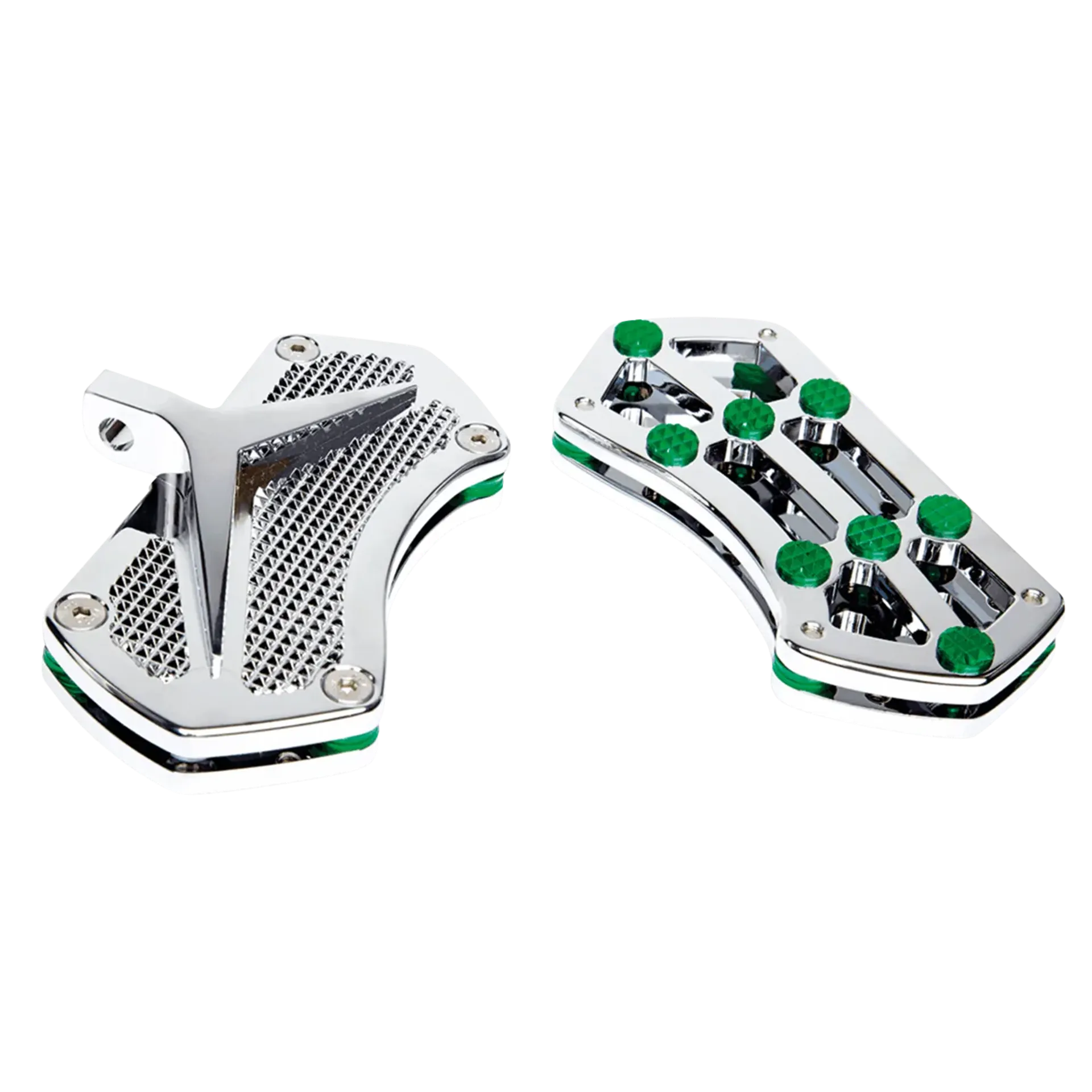 DIAMOND PSSNGR FLRBRD CHR W/ GEMS GREEN