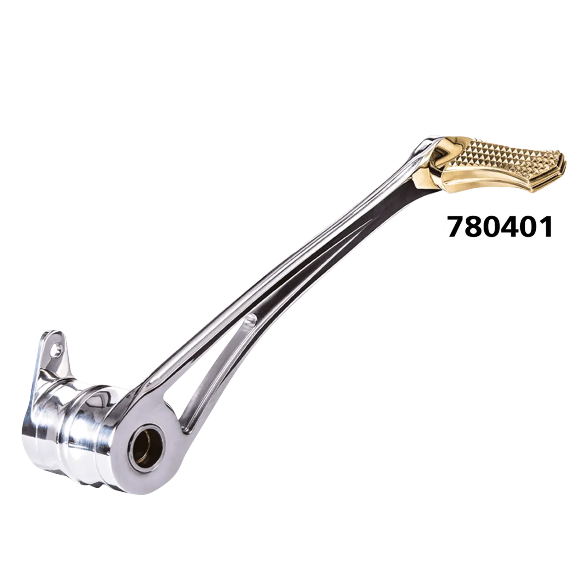 DMND BRKE ARM POLISH+BRSS PEG FLH/T14-UP