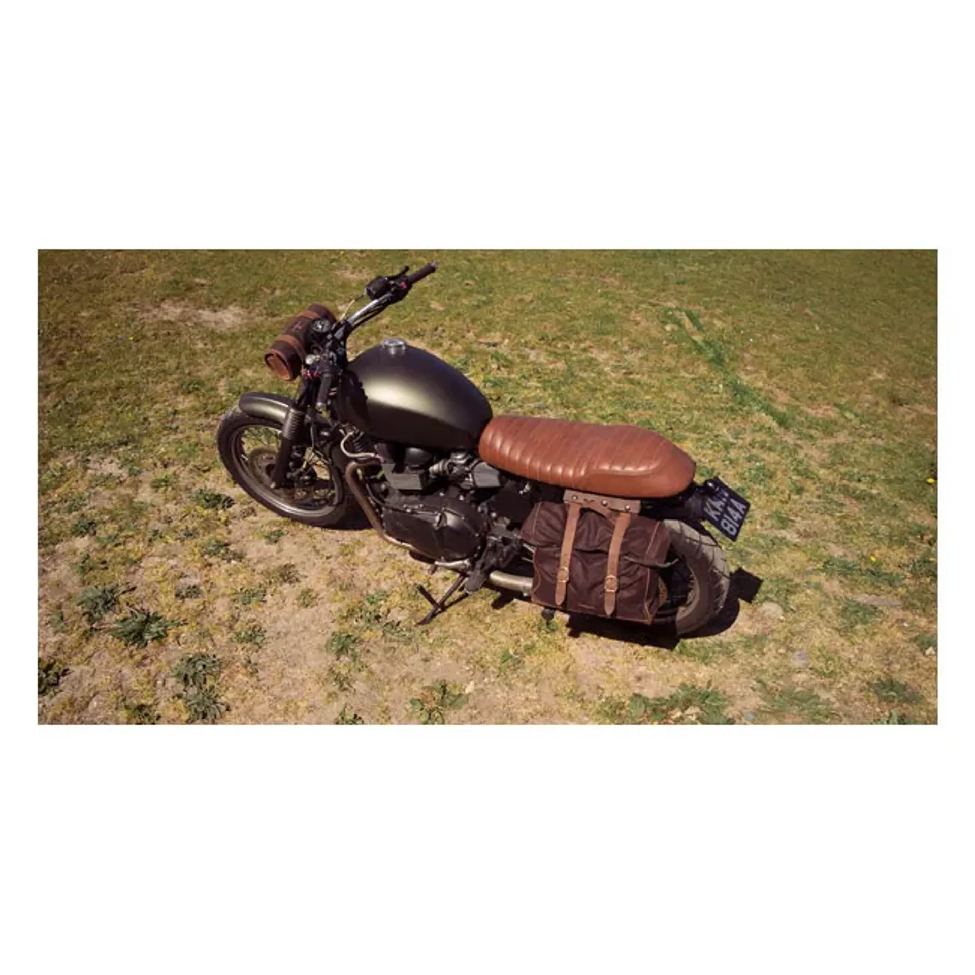 Longride, %27%27Old Chopper%27%27 waxed cotton saddlebag. Marron Brown