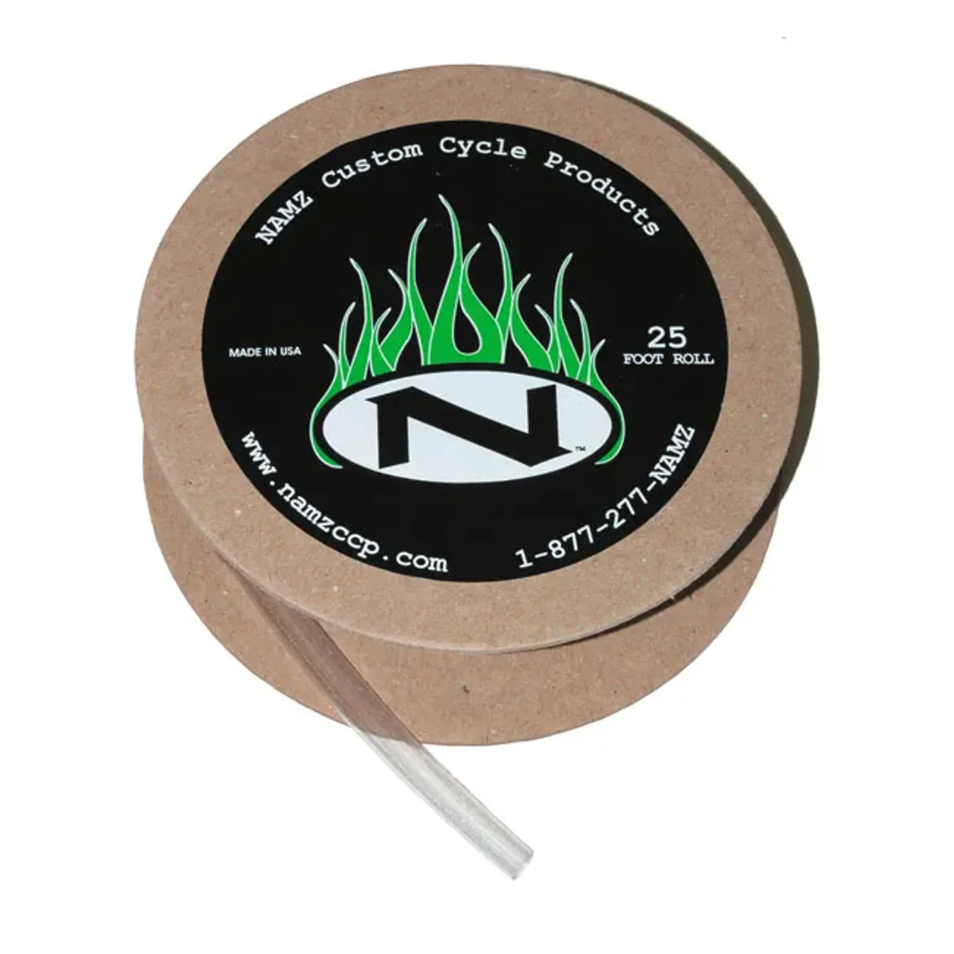 NAMZ, heat shrink tube. 25ft roll, 1/4" (6.35mm). Clear