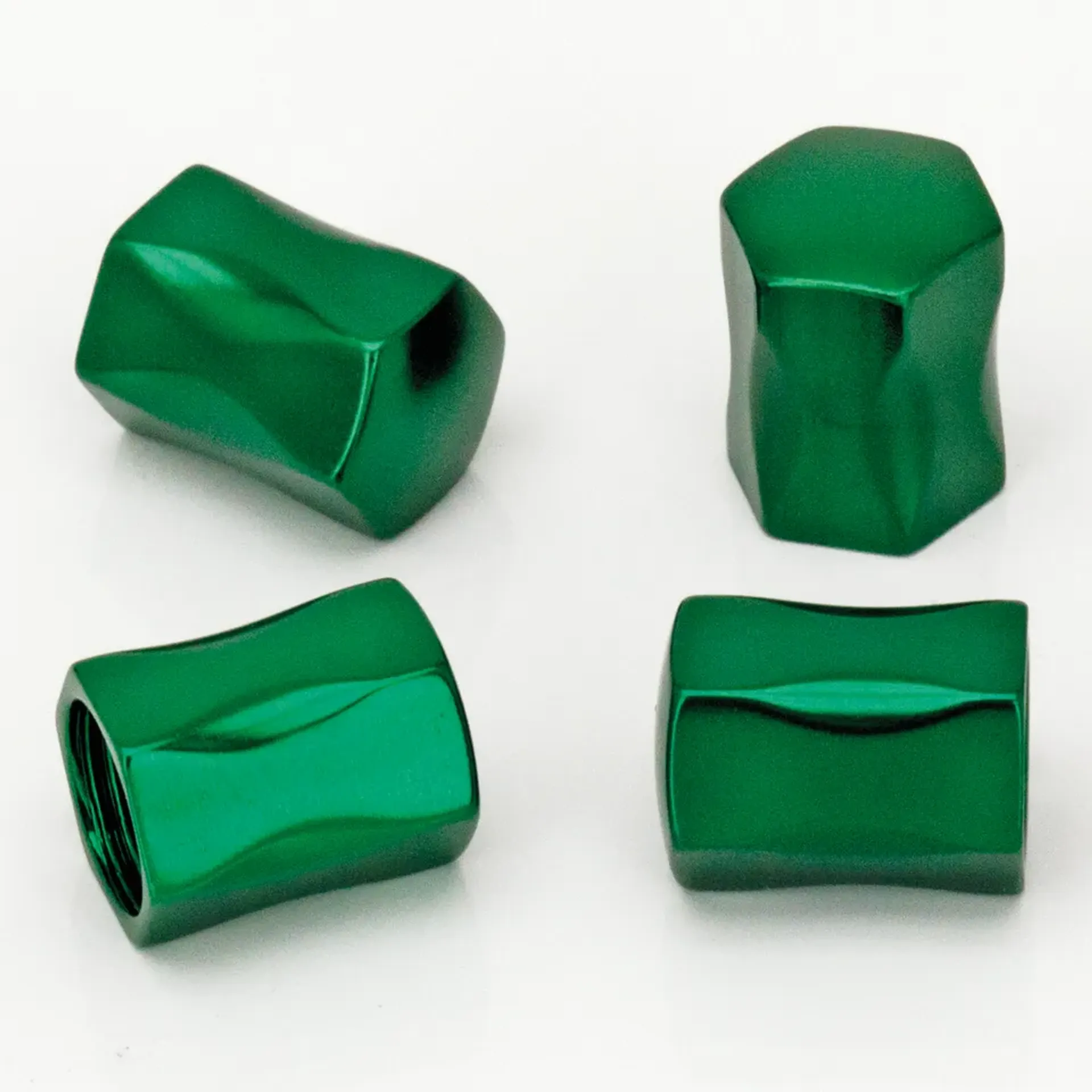 4Pck Nugget Design Valve Stem Cap Green