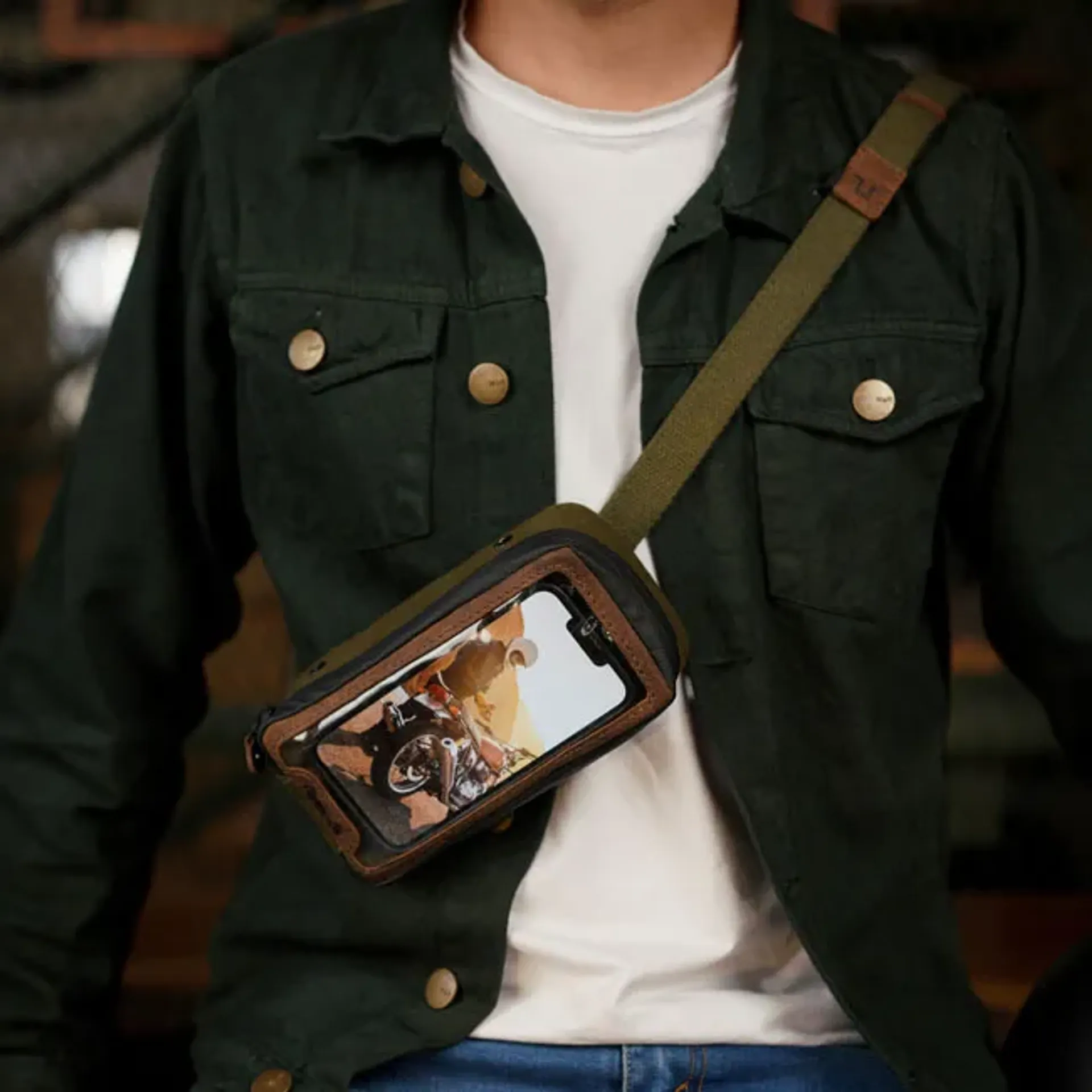 Trip Machine Navigator Case green/brown
