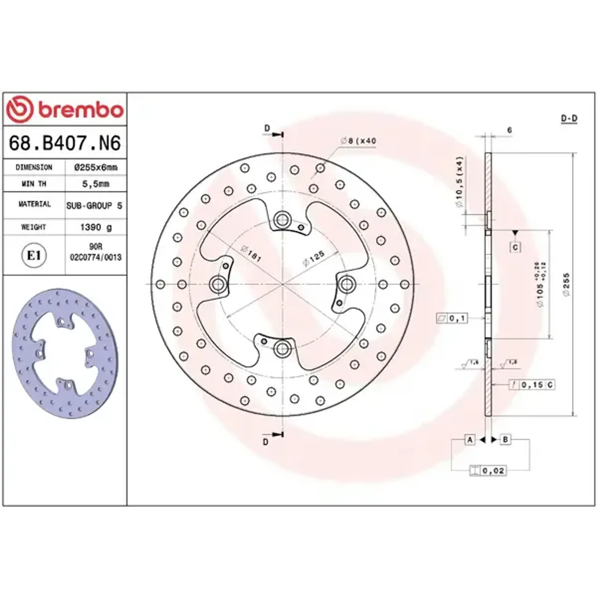 Brake disc fix rr