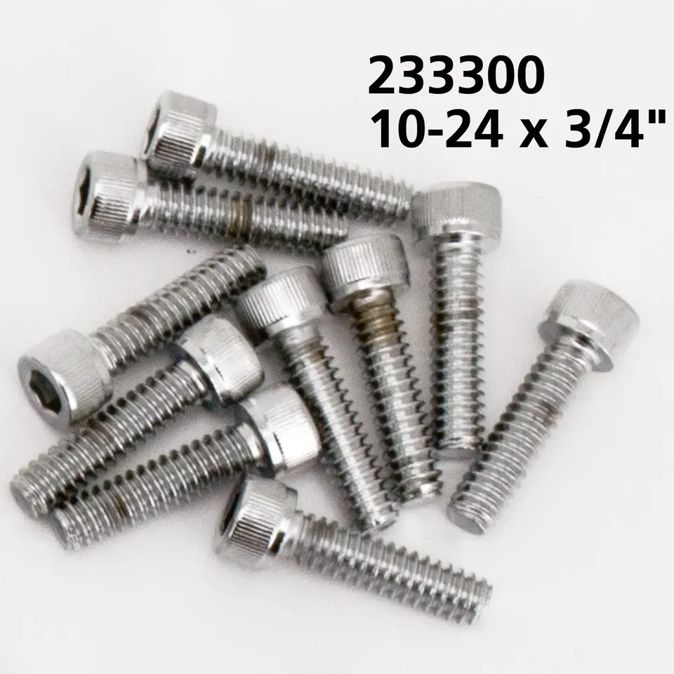 10pck Chrome allen screws 10-24x3/4 - Afbeelding 2