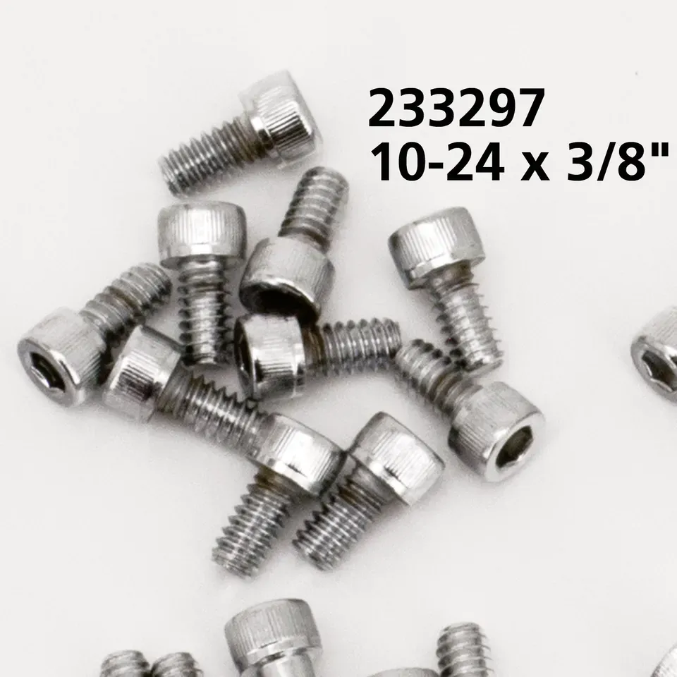 10pck Chrome allen screws 10-24x3/8" - Afbeelding 2