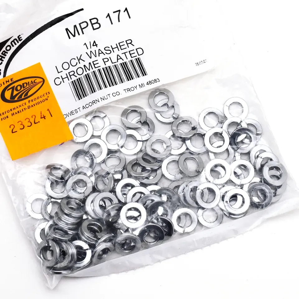 100pck Chrome lockwasher 1/4