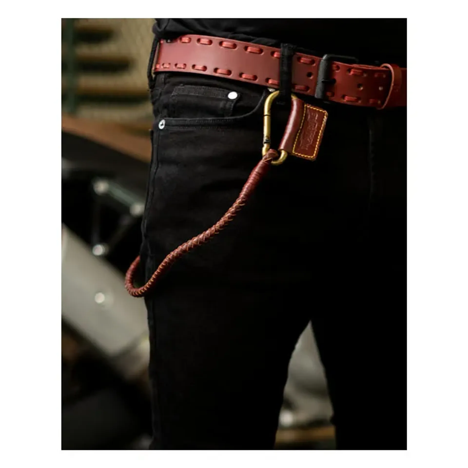 Trip Machine Braided key chain cherry red