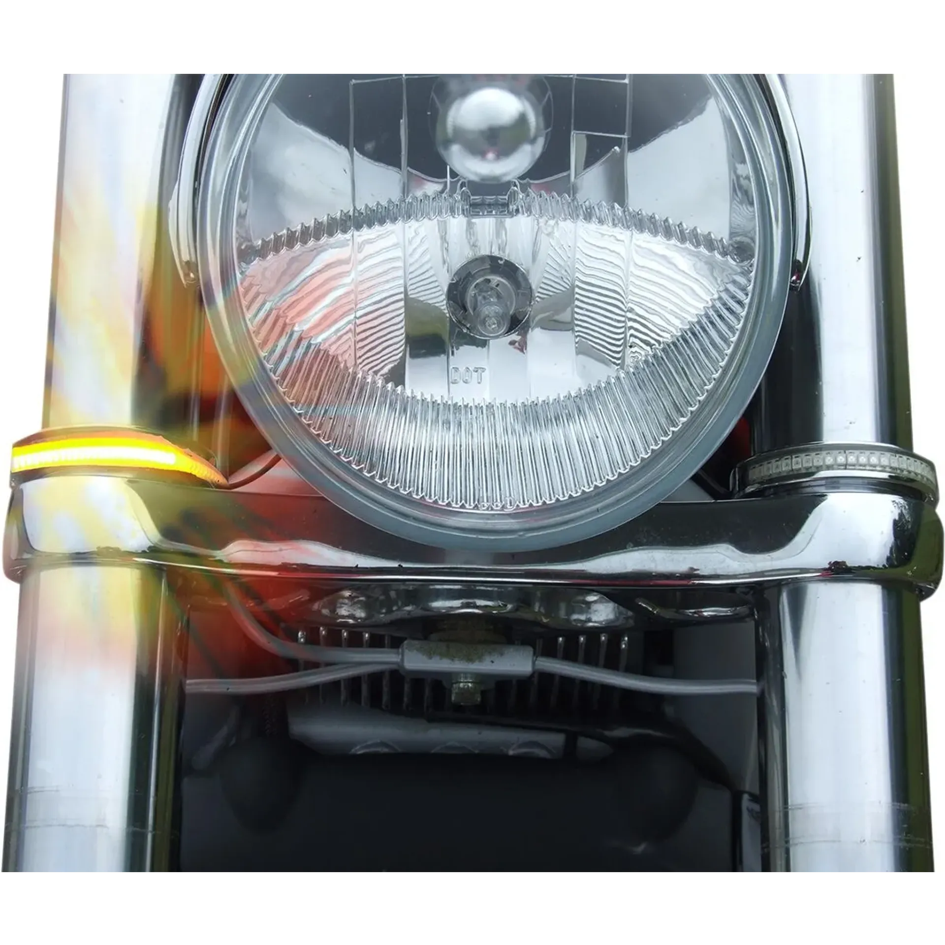 Turn Signals Led Fork Wrap Around 56Mm Chrome