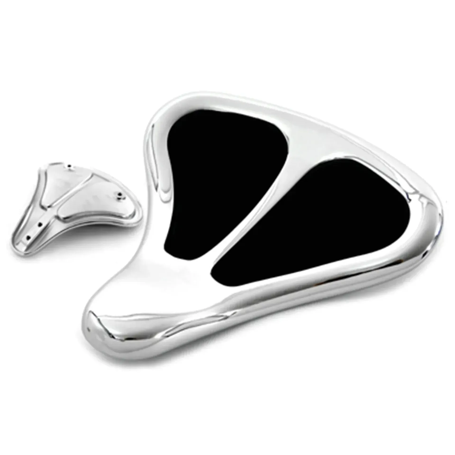 Chrome Alloy Solo Seat Black Leather