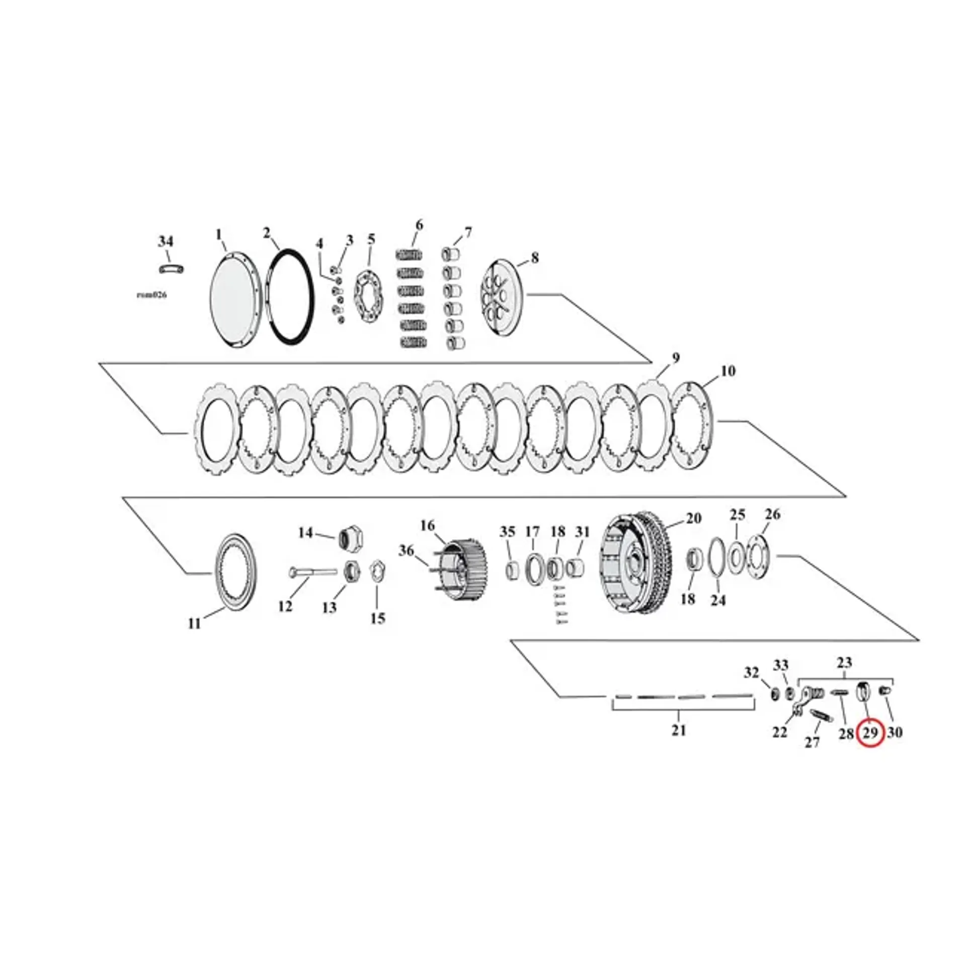Cover, clutch worm lever