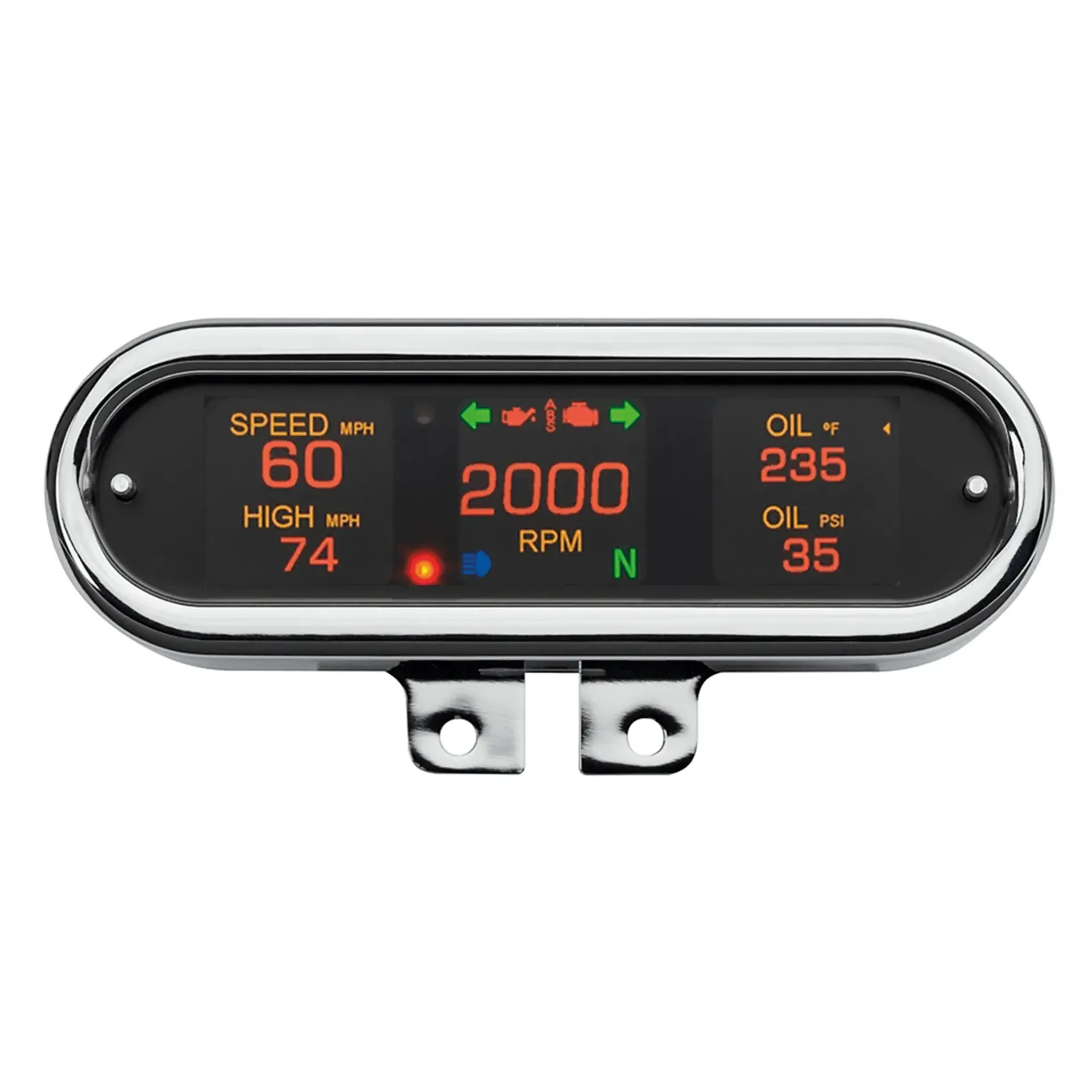 Oval Gauge Chr Bar Mount Universal