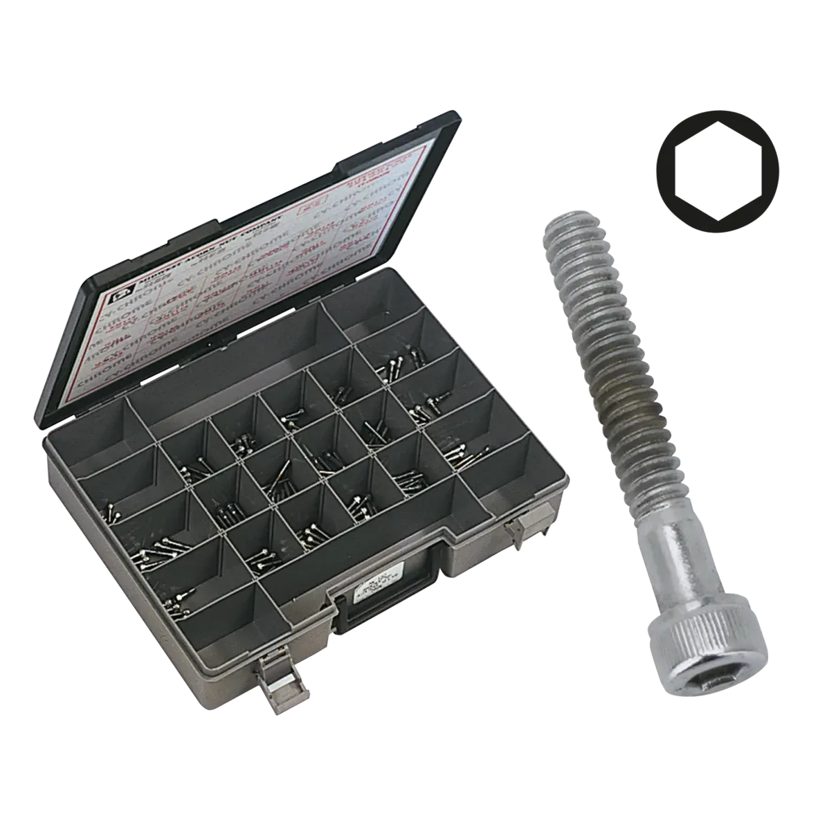 Ass. tray chrome allen head screws (180) - Afbeelding 2
