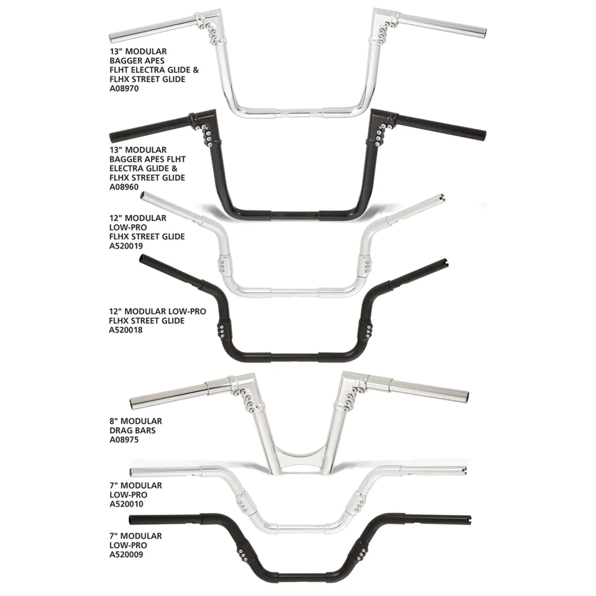 MODULAR BAGGER APES 13″ CHROME