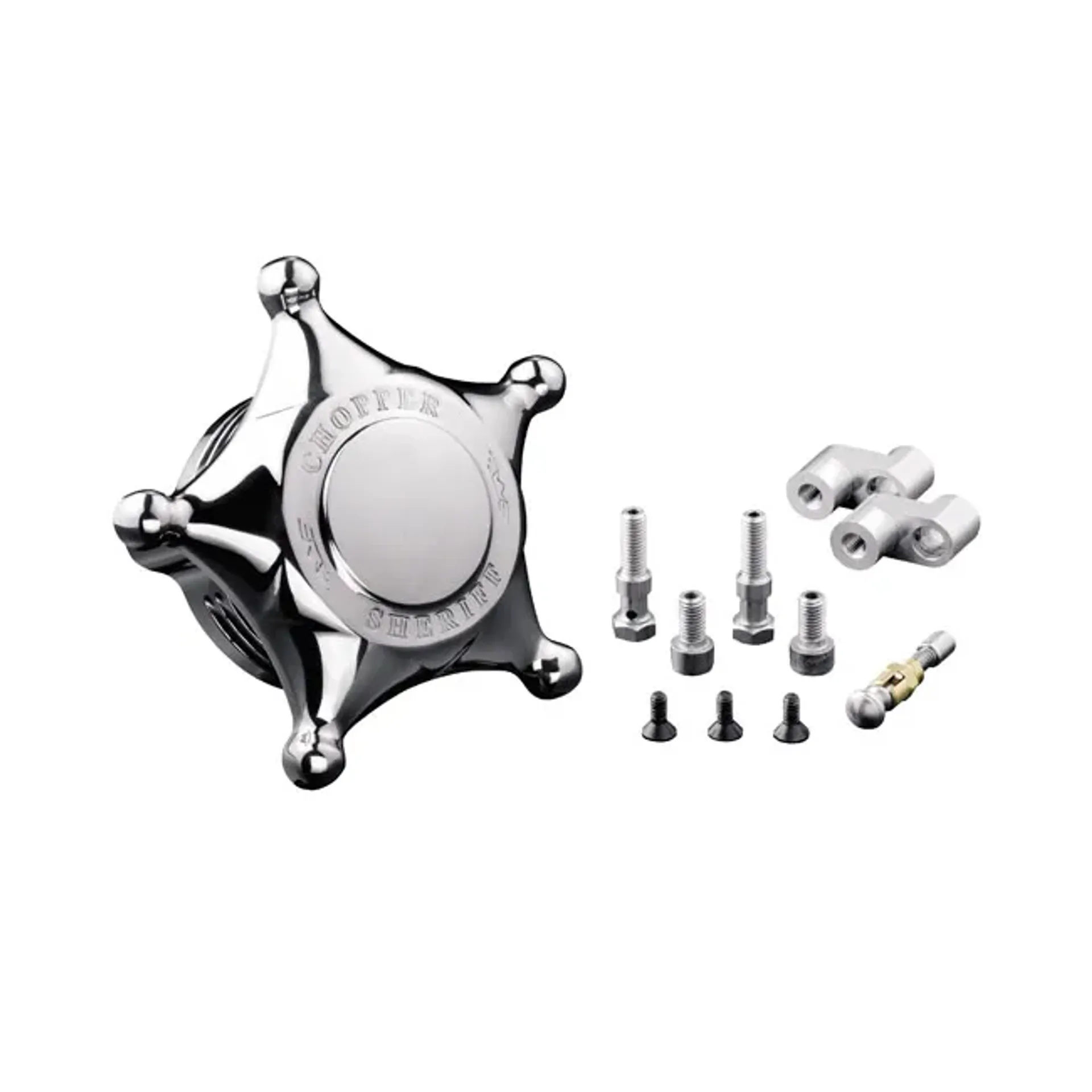 Rebuffini, Sherrif air cleaner assembly. Mikuni carb. Chrome