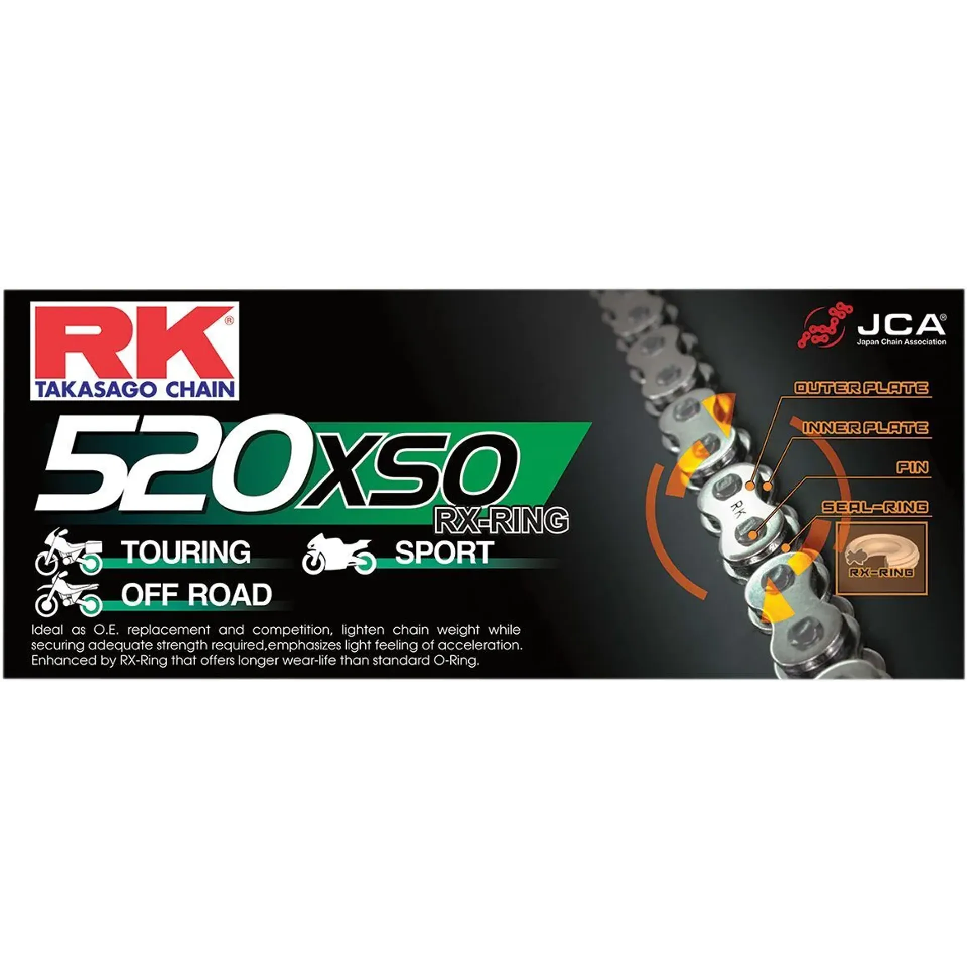 Gb520Xso 104 Rivet Link 520 X-Ring Replacement Drive Chain / Gold