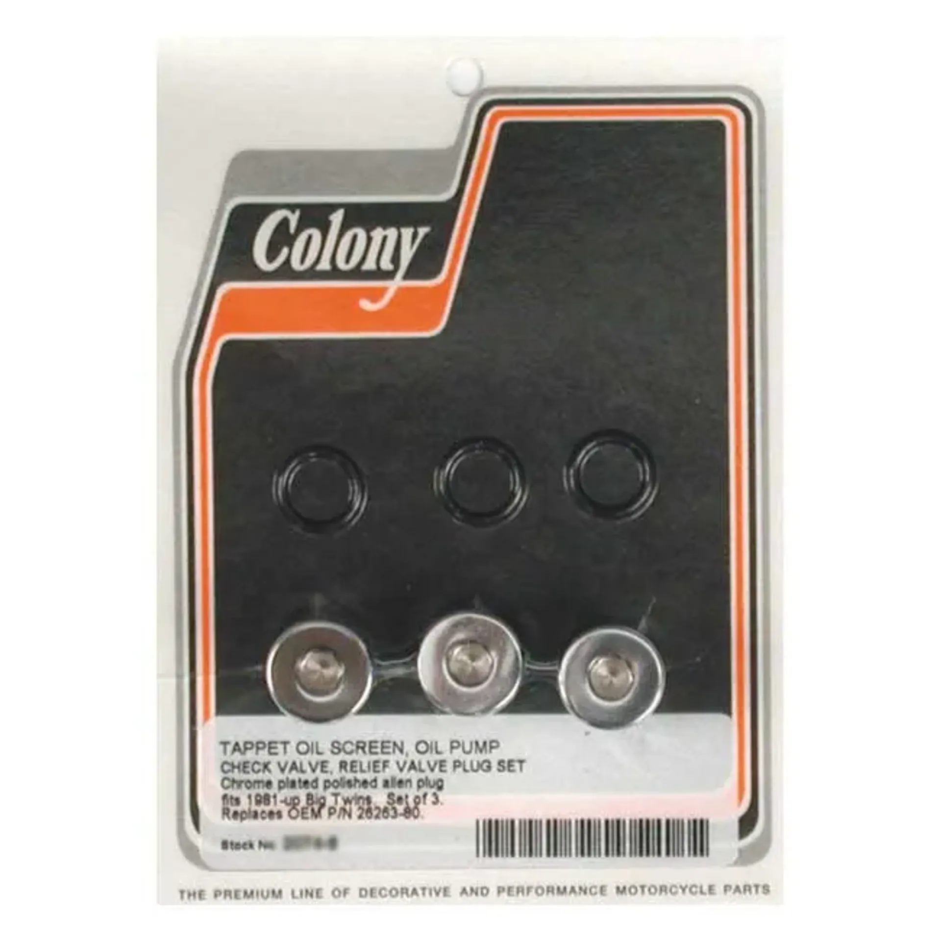 Colony oil pump & crankcase plug set