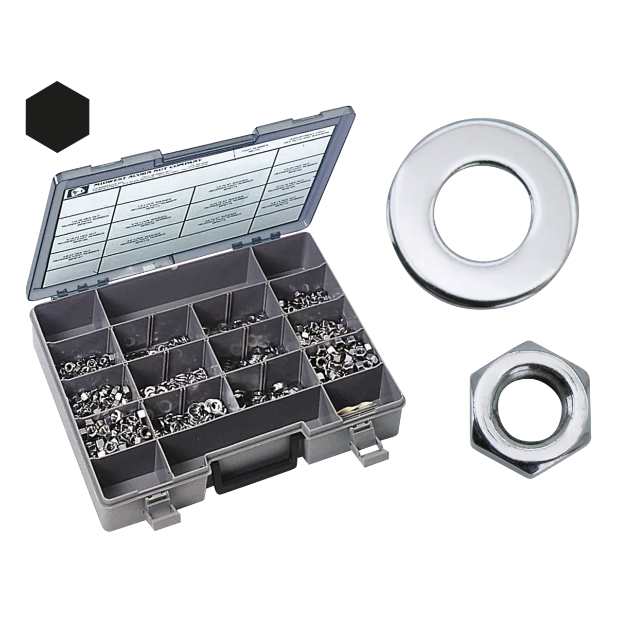 Ass. tray lock wash./hex nuts/flat wash. - Afbeelding 2