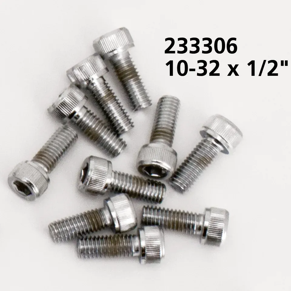 10pck Chrome allen screws 10-32x1/2 - Afbeelding 2