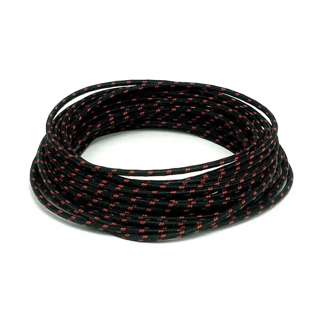 Classic cloth covered wiring, 25ft. roll. Black/red