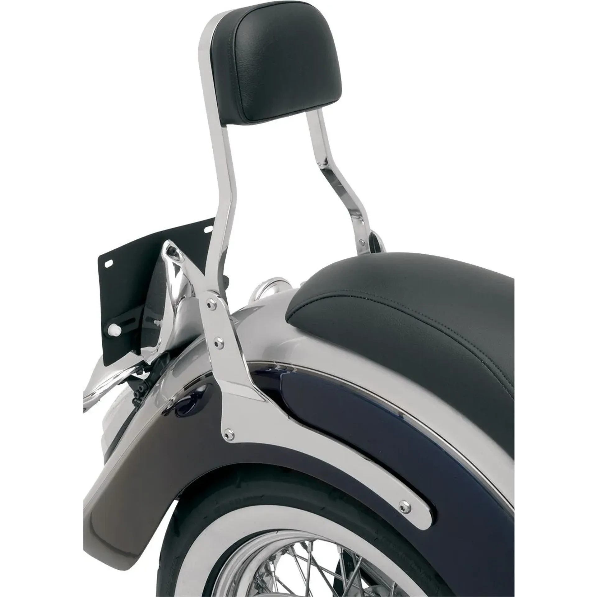 Short Square Sissy Bar With Pad Chrome