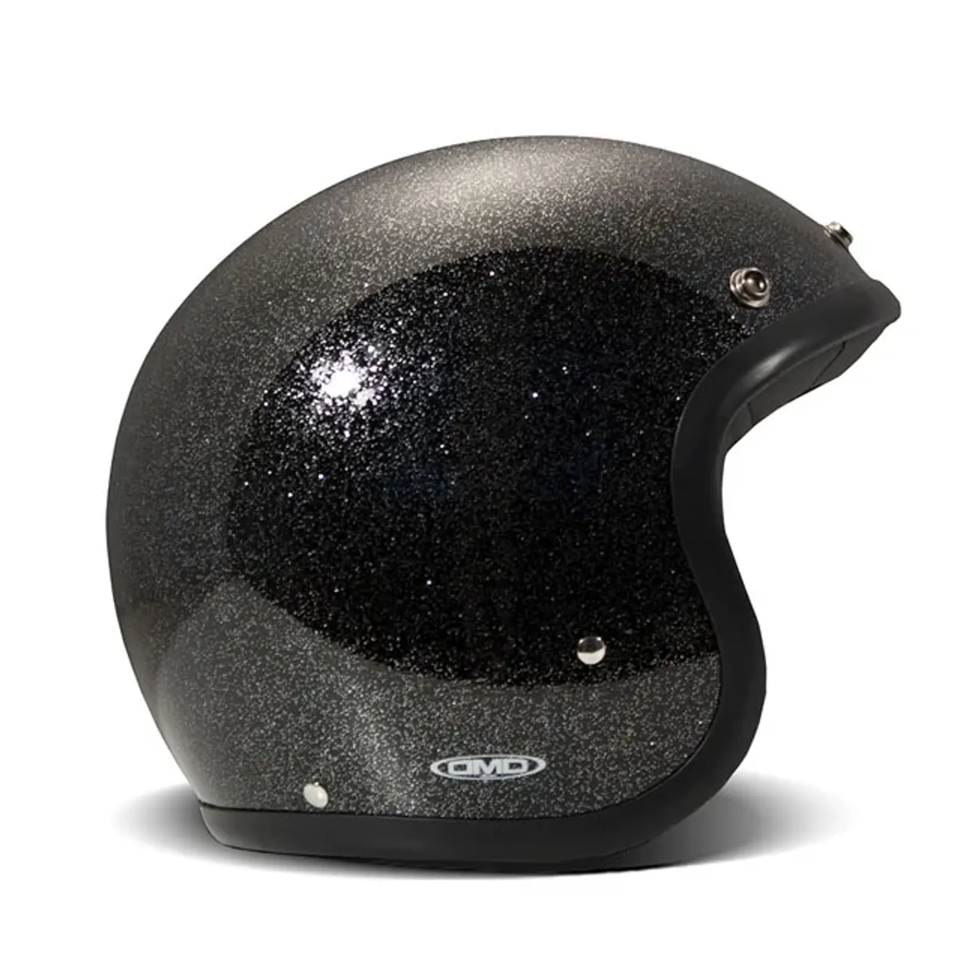 *10 WORKING DAYS EXTRA TRANSIT TIME* DMD Retro helmet Glitter Black
