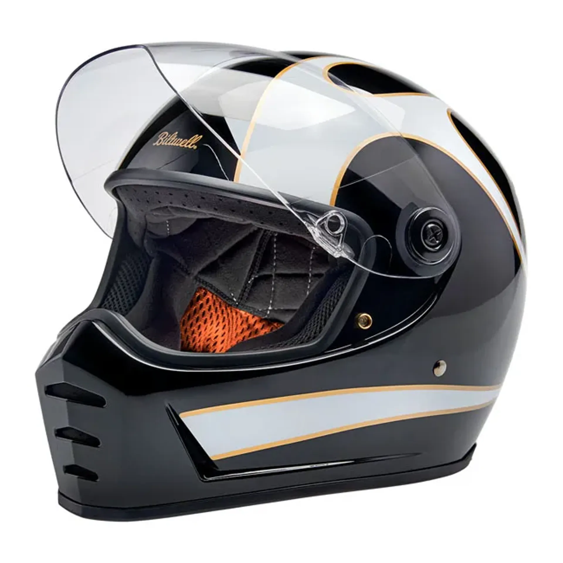Biltwell Lane Splitter helmet white flames