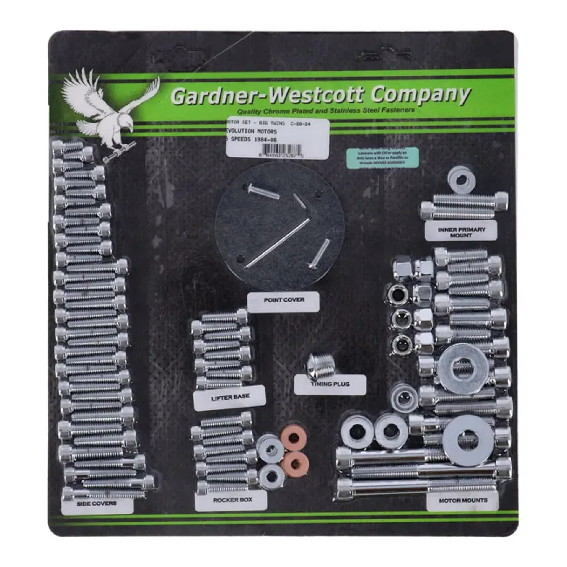 Motor screw sets, chrome allen