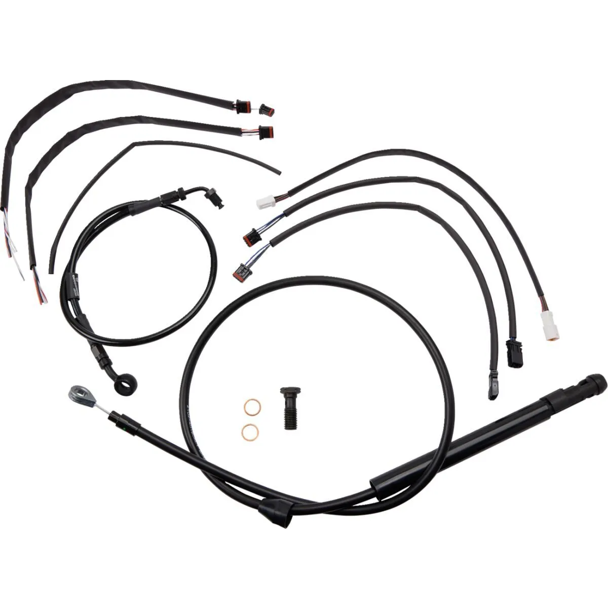 Black Vinyl Jail Bar Cable Kit For 14" Handlebars