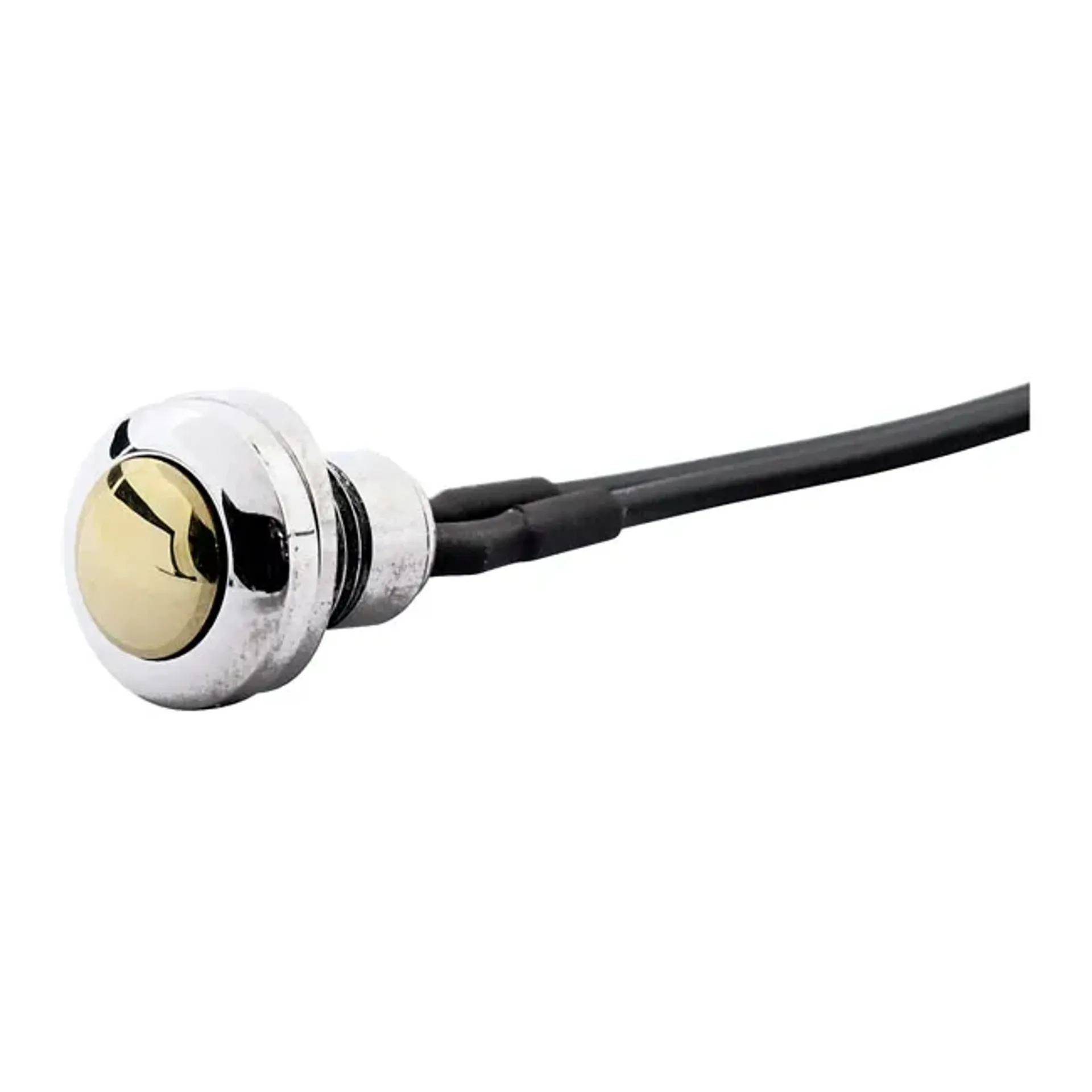 Smooth push button switch. two-tone stainless/brass