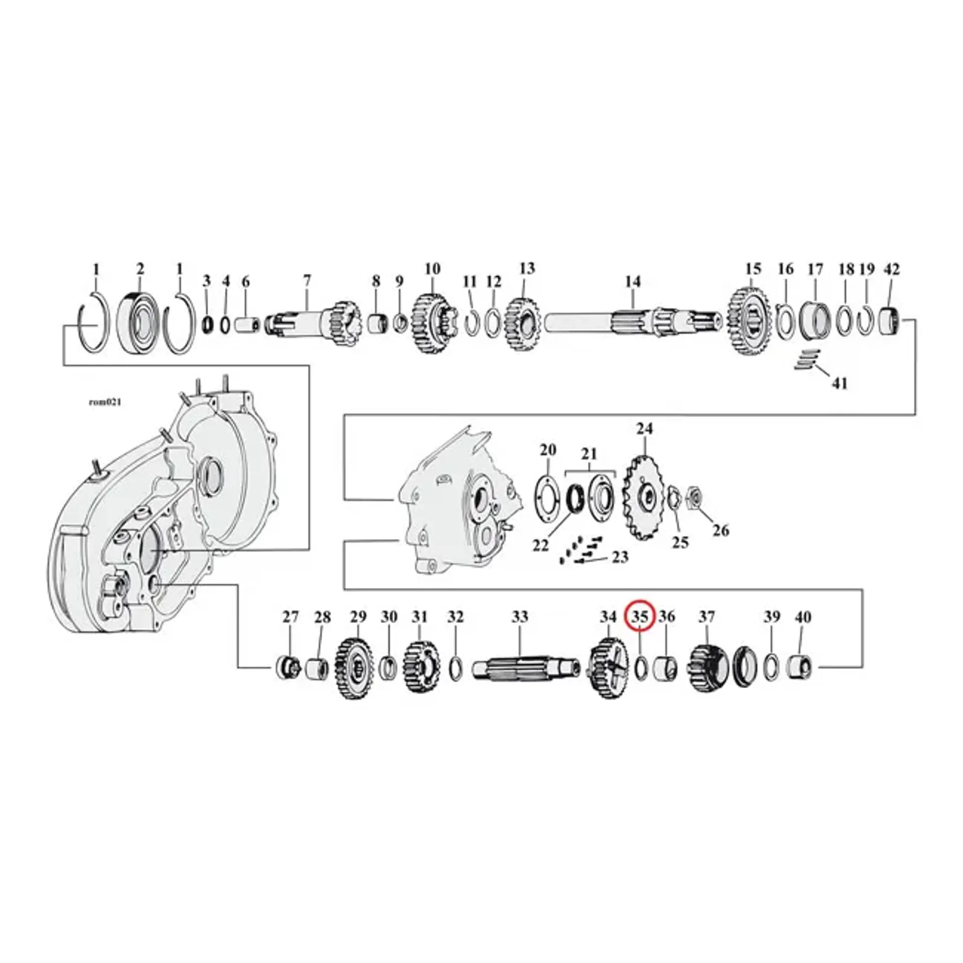 Thrust washer, countershaft 1st gear .080"
