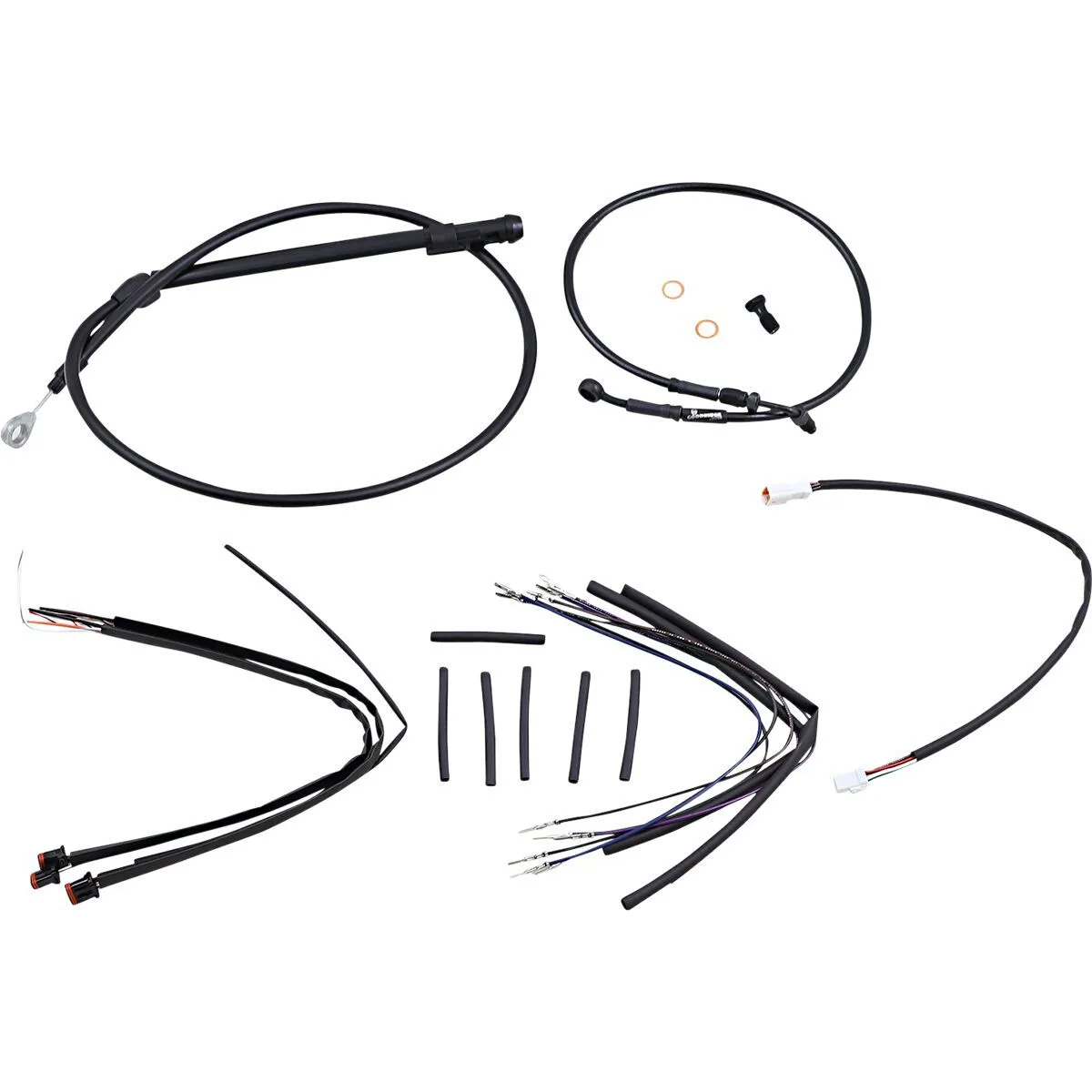 Black Vinyl Jail Bar Cable Kit For 12" Handlebars
