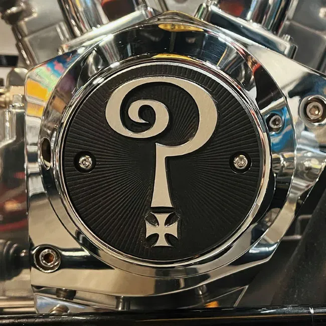 Indian Larry, %27%27Question Mark%27%27 2-hole point cover. Black/alu