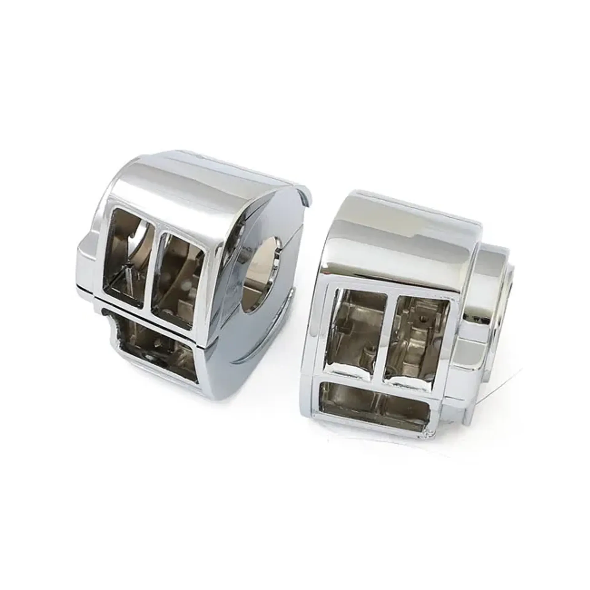 Switch housing set, smooth. Chrome