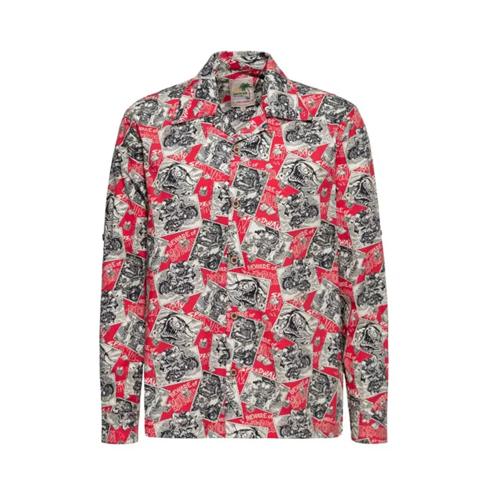 King Kerosin AOP shirt off dark red