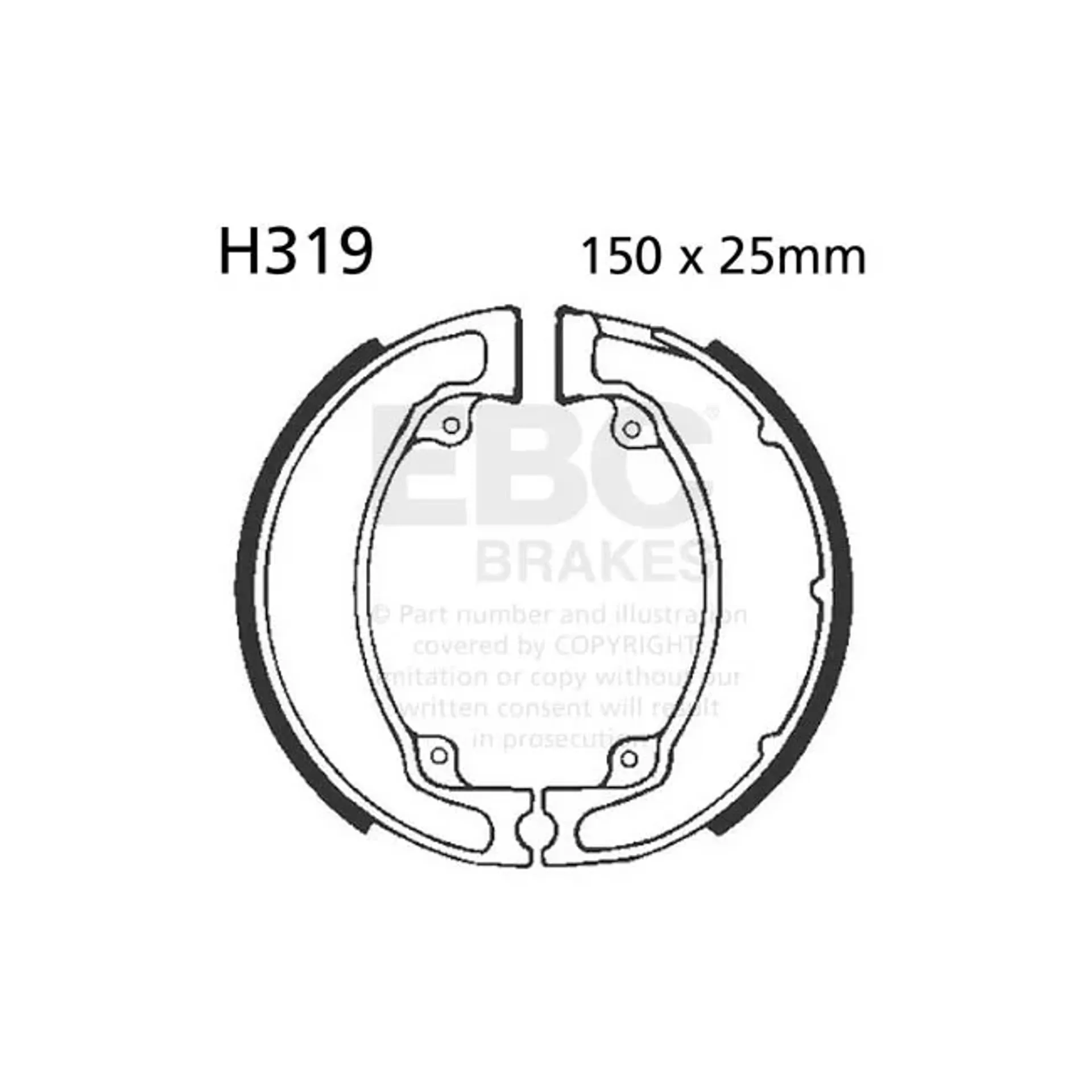 EBC plain brake shoes