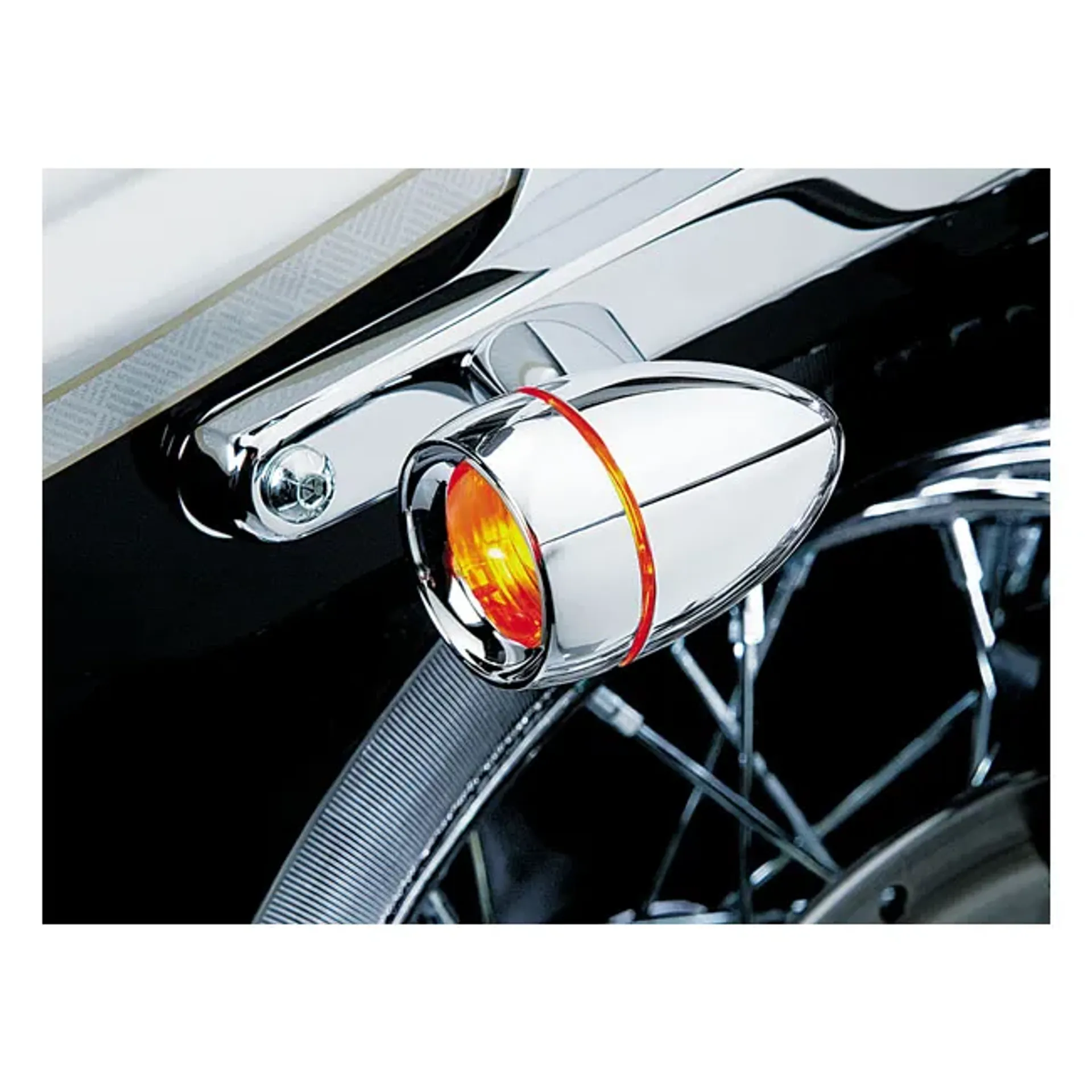Kuryakyn, Turn signal recessed trim rings & lens kit. Chrome